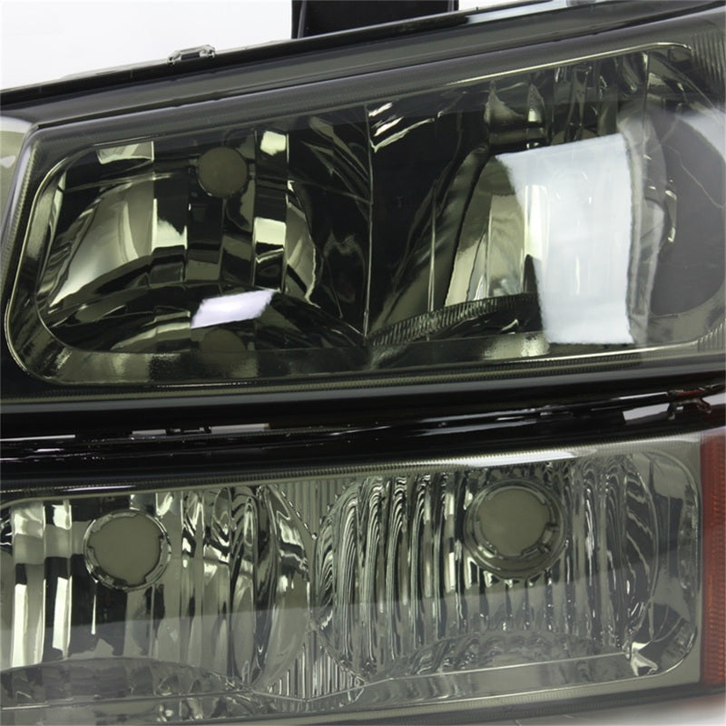SPYDER 5064523 Xtune Chevy Silverado 2500HD 03-06 Crystal Headlights w/ Amber Lights Smoke HD-JH-CSIL03-AM-SM-SET