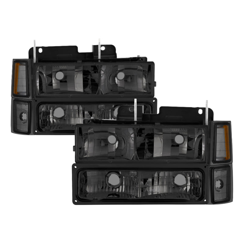 SPYDER 5072238 Xtune Chevy Suburban 94-98 Headlights w/ Corner & Parking Lights 8pcs Smoked HD-JH-CCK88-AM-SM-SET