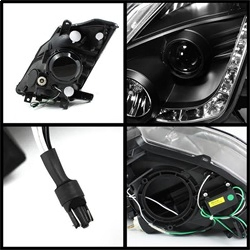 SPYDER 5064738 Spyder Nissan 350Z 03-05 Projector Headlights Halogen Model Only - DRL Black PRO-YD-N350Z02-DRL-BK