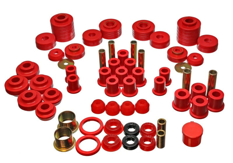 Energy Suspension 4.18101R 80-96 Ford F150 Std/Extra Cab Pickup Red Hyper-Flex Master Bushing Set