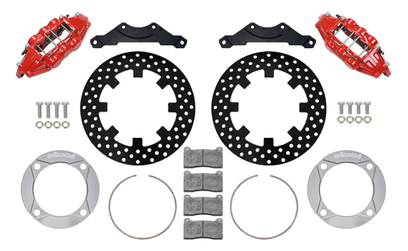 Wilwood 140-16633-DR 2014+ Polaris RZR XP 1000 Rear Kit 11.25in Drilled - Red