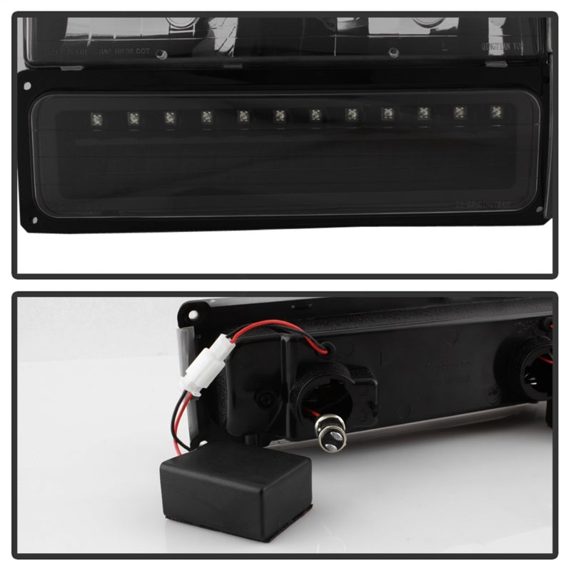 SPYDER 5069542 Xtune 92-94 Blazer Full Size Corner/LED Bumper Headlights Black HD-JH-CCK88-LED-AM-BK-SET