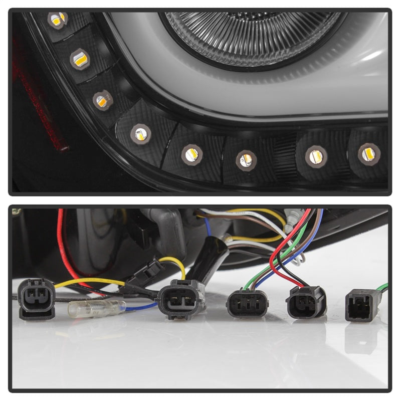 SPYDER 5086051 Spyder 16-19 Honda Civic 4 Door Light Bar LED Tail Lights - Black - ALT-YD-HC164D-LB-BK