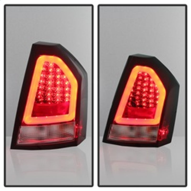 SPYDER 5083395 Spyder Chrysler 300C 08-10 V2 Light Bar LED Tail Lights - Red Clear ALT-YD-C308V2-LED-RC