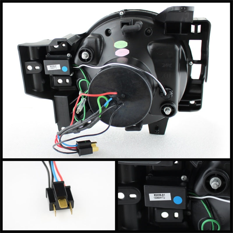 SPYDER 5075314 Spyder Toyota FJ Cruiser 07-14 Projector Halogen Model- 3D DRL LED Blk PRO-YD-TFJ07-3DDRL-BK