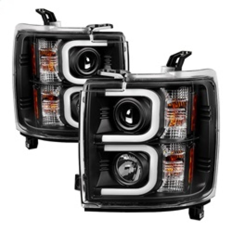 SPYDER 5081032 Spyder Chevy Silverado 2014-16 2500 HD Projector Headlights Light Bar DRL Blk PRO-YD-CSHD14-LBDRL-BK