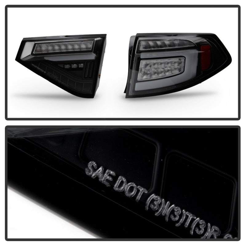 SPYDER 5086747 Spyder 08-14 Subara Impreza WRX Hatchback LED Tail Lights Seq Signal Blk Smoke ALT-YD-SI085D-SEQ-BSM
