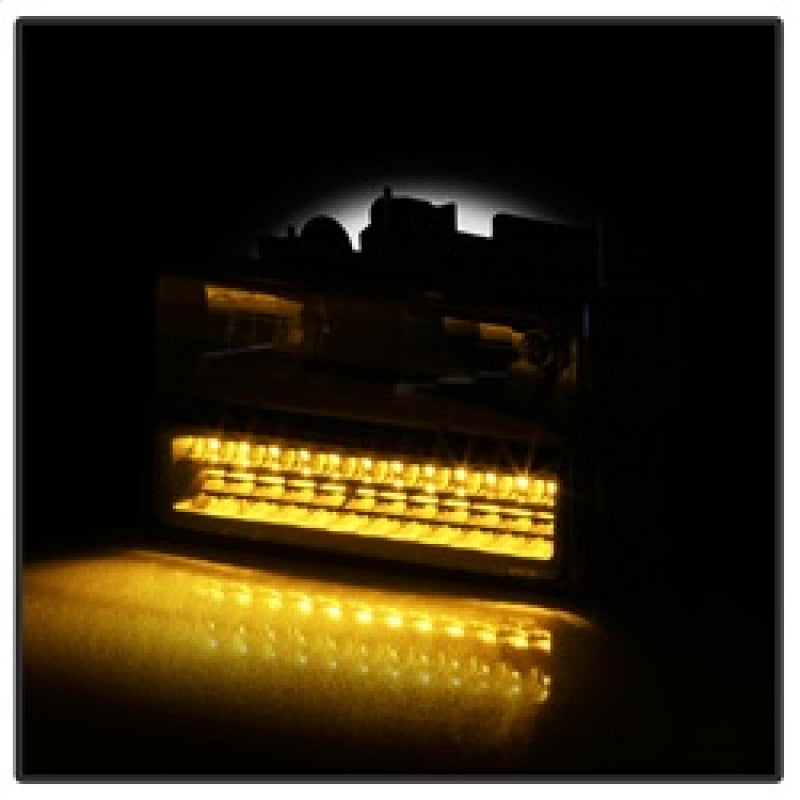 SPYDER 5069542 Xtune 92-94 Blazer Full Size Corner/LED Bumper Headlights Black HD-JH-CCK88-LED-AM-BK-SET