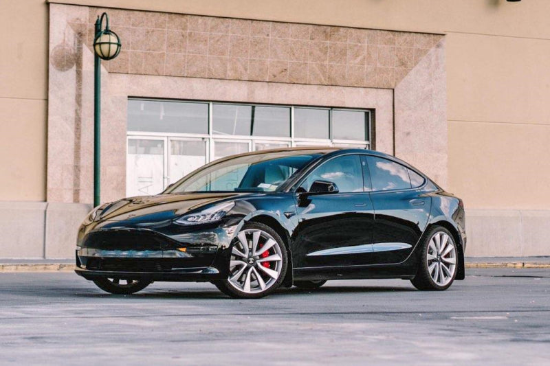 Rally Armor MF62-UR-BLK/DGRY 17-22 Tesla Model 3 Black UR Mud Flap w/ Dark Grey Logo