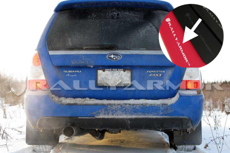 Rally Armor MF5-UR-RD/WH 03-08 Subaru Forester Red UR Mud Flap w/ White Logo