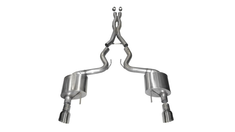 CORSA Performance 14328 Corsa 2015-2017 Ford Mustang GT 5.0 3in Cat Back Exhaust Polish Dual 4.5in Tip (Xtreme)