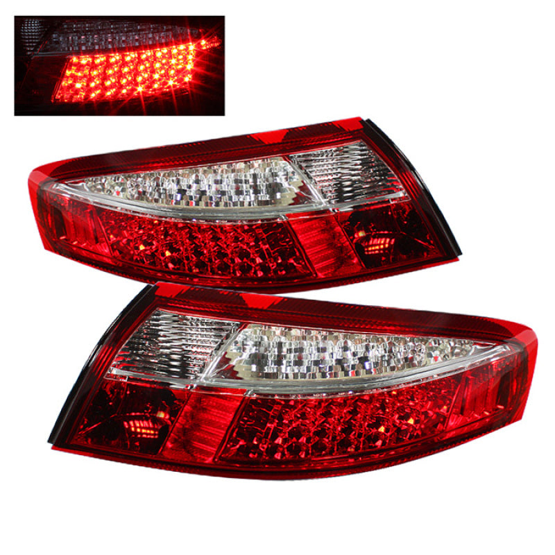 SPYDER 5013132 Xtune Porsche 911 996 ( Non 4S. Turbo. GT3 ) 99-04 LED Tail Lights Red Clear ALT-ON-P99699-LED-RC
