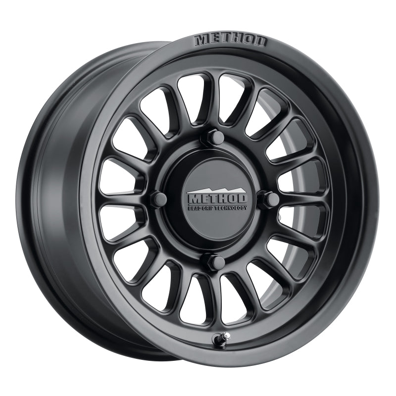 Method Wheels MR41157046552 Method MR411 Bead Grip 15x7 / 5+2/38mm Offset / 4x156 / 132mm CB Matte Black Wheel