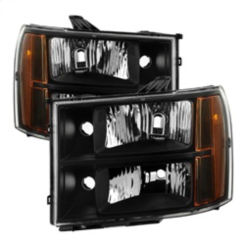 SPYDER 9034749 Xtune GMC Sierra 07-13 Crystal Headlights Black HD-JH-GSIE07-AM-BK