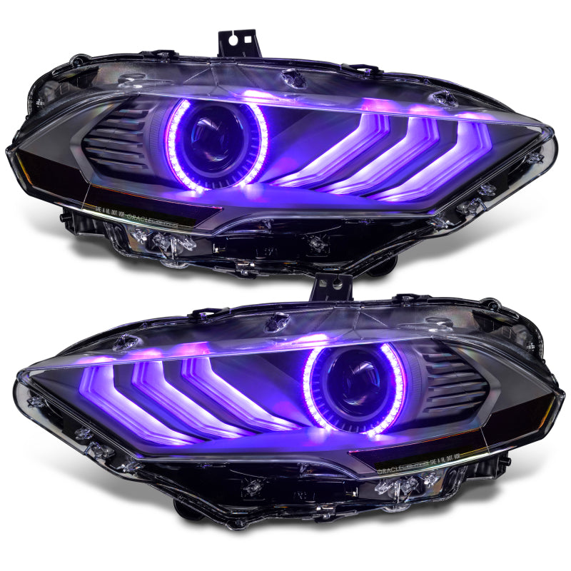 ORACLE Lighting 8204-332 Oracle Lighting 18-23 Ford Mustang Dynamic ColorSHIFT LED Headlights - Black Series SEE WARRANTY