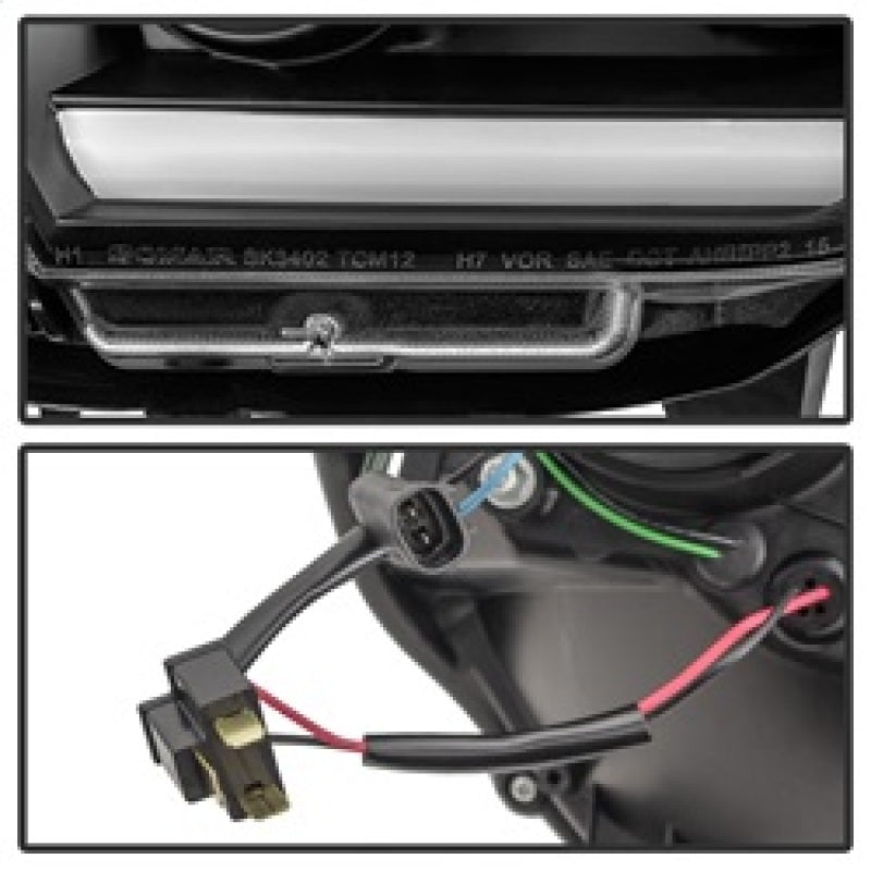SPYDER 5081711 Spyder Toyota Tacoma 12-15 Projector Headlights Light Bar DRL Black PRO-YD-TT12-LBDRL-BK