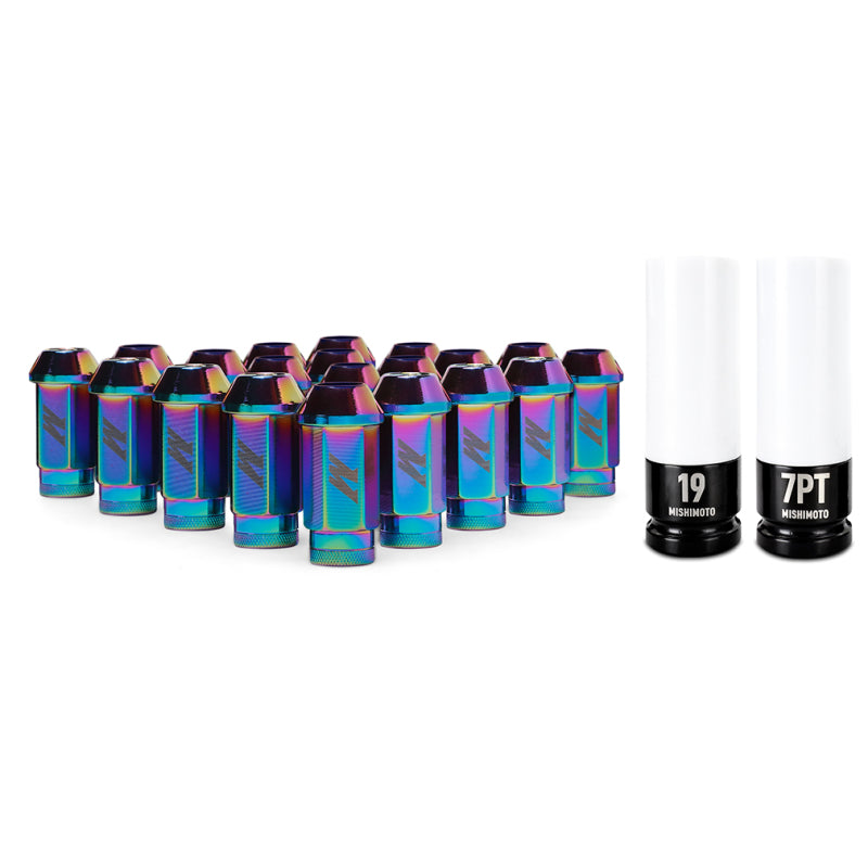 Mishimoto MMLG-15-20LNC Aluminum Locking Lug Nuts M12x1.5 20pc Set Neo Chrome