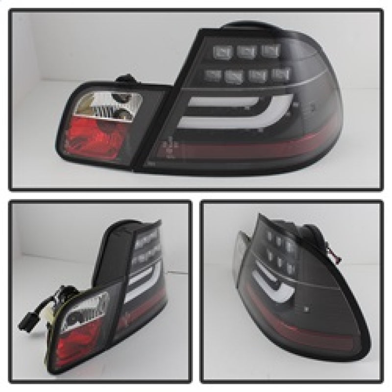 SPYDER 5076564 Spyder 04-06 BMW E46 2Dr (Coupe ONLY No Conv.) Lgtbar Styl LED Tail Lghts Blk ALT-YD-BE4604-LBLED-BK