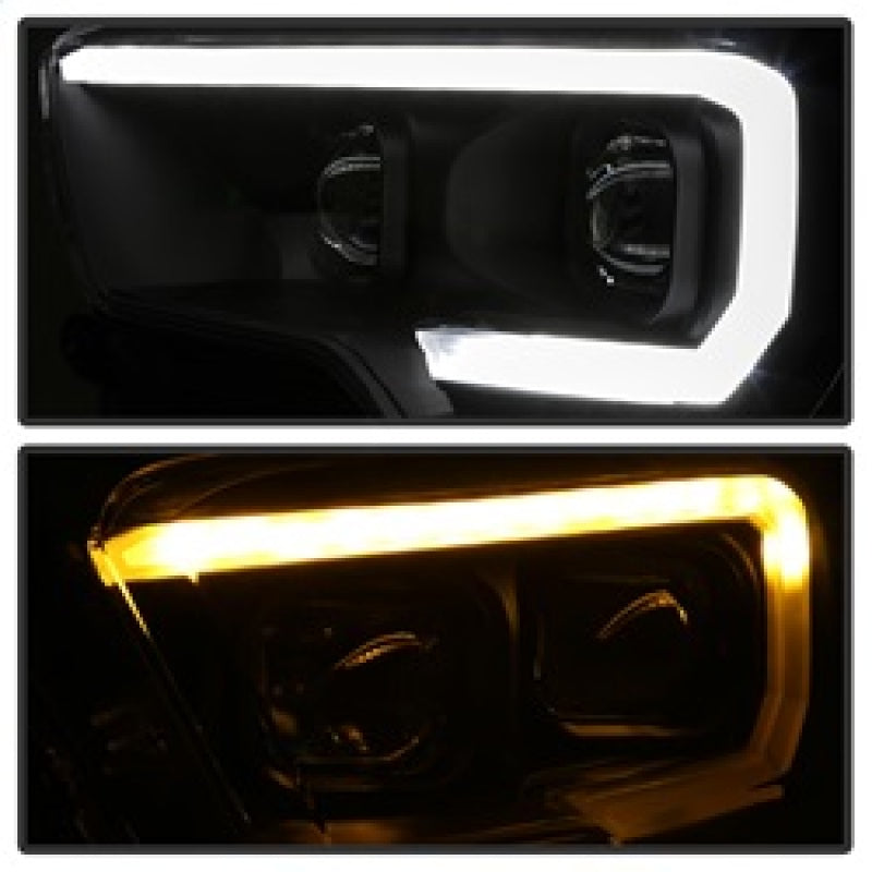 SPYDER 9039256 xTune Toyota Tacoma 16-18 DRL Light Bar Projector Headlights - Black PRO-JH-TTA16-LBDRL-BK