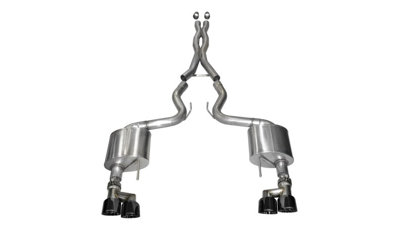 CORSA Performance 14335BLK Corsa 2015-2017 Ford Mustang GT 5.0 3in Cat Back Exhaust Black Quad Tips (Xtreme)