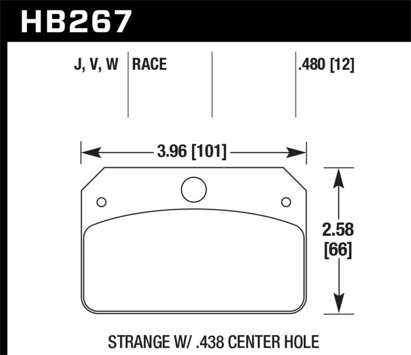 Hawk Performance HB267J.480 Hawk DR-97 Brake Pads for Strange w/ 0.438in Center Hole