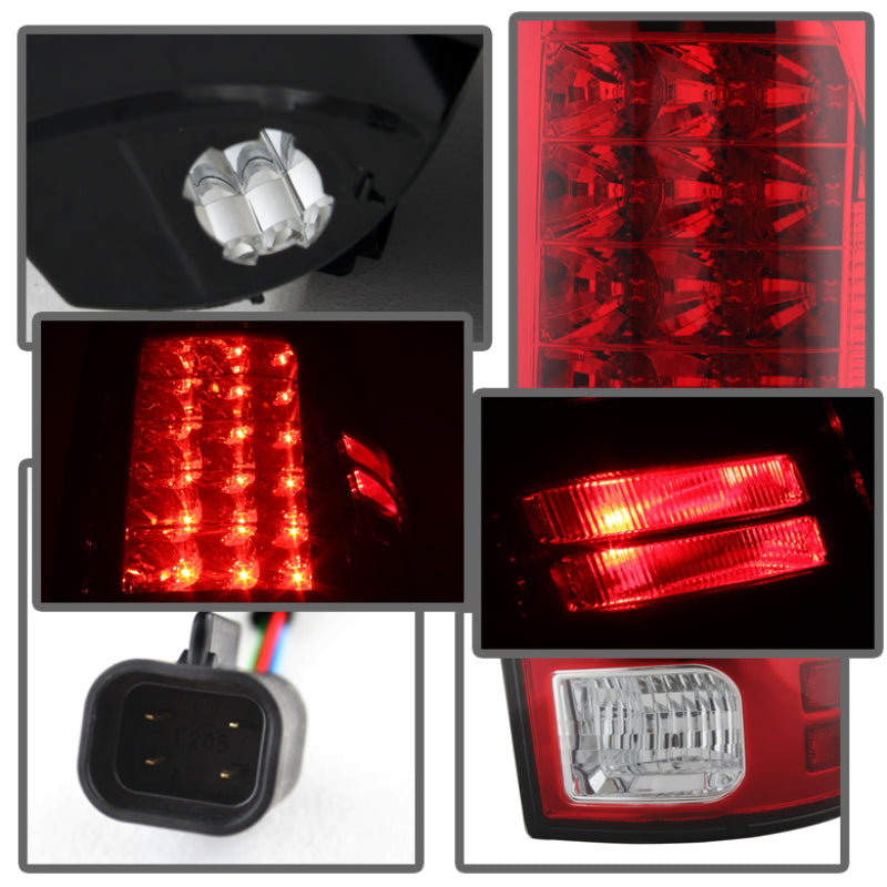SPYDER 5077547 Spyder Dodge RAM 1500 13-14 13-14 LED Tail Lights LED Model only - Red Clear ALT-YD-DRAM13-LED-RC