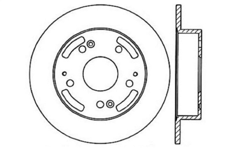 Stoptech 127.40042R StopTech 02-06 Acura RSX Incl. Type S / 97-01 Integra Type R Slotted & Drilled Right Rear Rotor