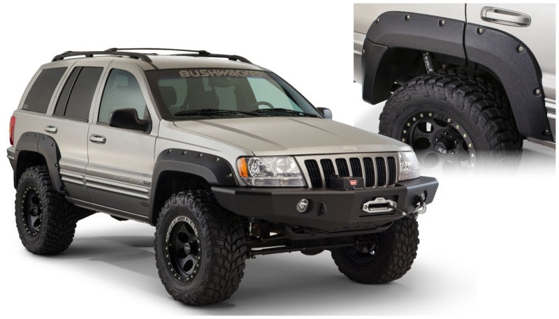 Bushwacker 10072-07 99-04 Jeep Grand Cherokee Cutout Style Flares 2pc - Black