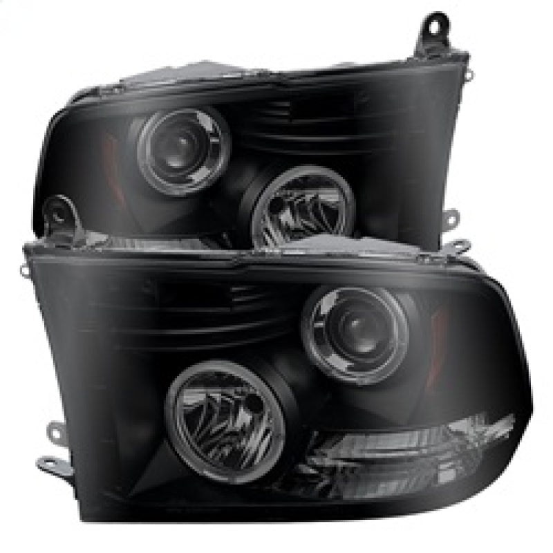 SPYDER 5078407 Spyder Dodge RAM 1500 09-14 Projector Headlights Halogen- LED Halo LED - Blk Smke PRO-YD-DR09-HL-BSM