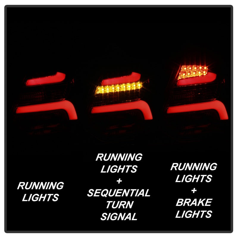 SPYDER 5085146 Spyder 12-14 Ford Focus 5DR LED Tail Lights - Black Smoke (ALT-YD-FF12-LED-BSM)