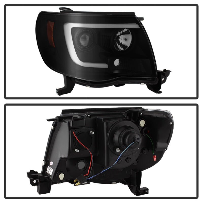 SPYDER 5085771 Spyder 05-11 Toyota Tacoma Ver 2 Proj Headlights - Light Bar DRL - Black Smoke PRO-YD-TT05V2-LB-BSM