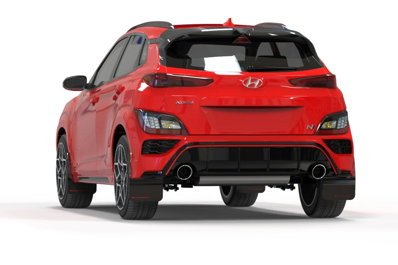 Rally Armor MF83-UR-BLK-WH 2022 Hyundai Kona N Black UR Mud Flap w/ White Logo