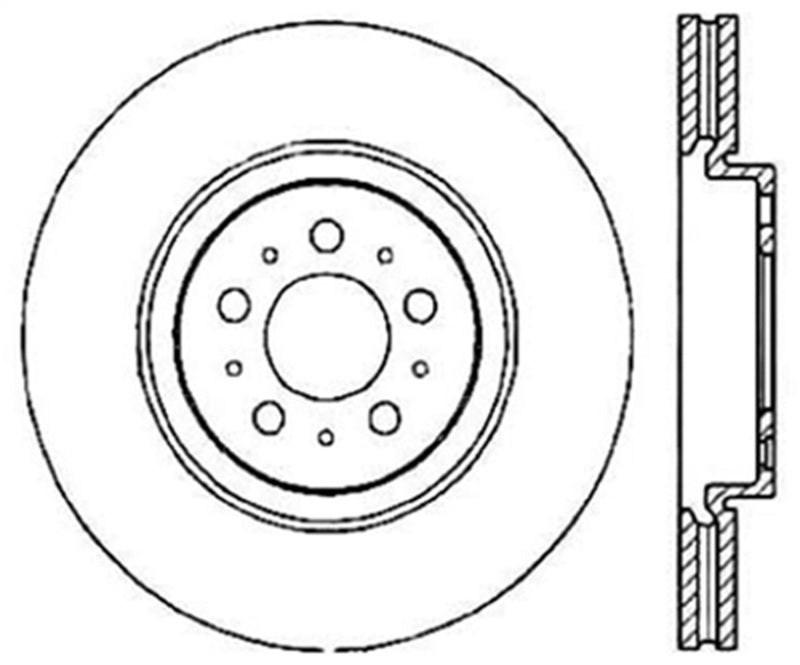 Stoptech 127.39035L StopTech Slotted & Drilled Sport Brake Rotor