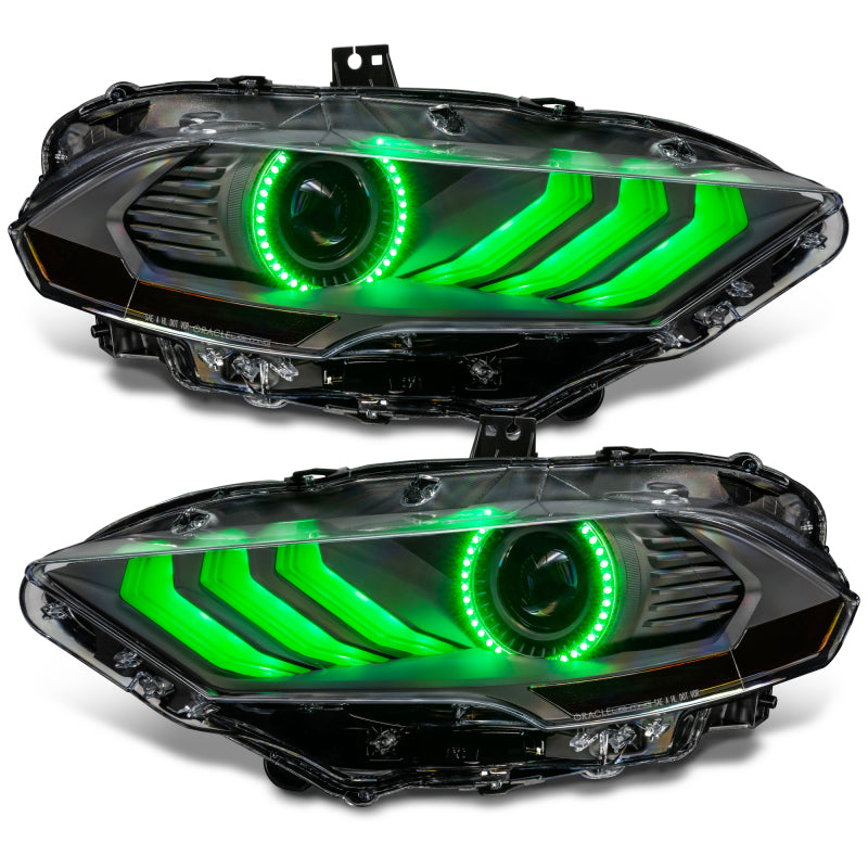ORACLE Lighting 8204-332 Oracle Lighting 18-23 Ford Mustang Dynamic ColorSHIFT LED Headlights - Black Series SEE WARRANTY