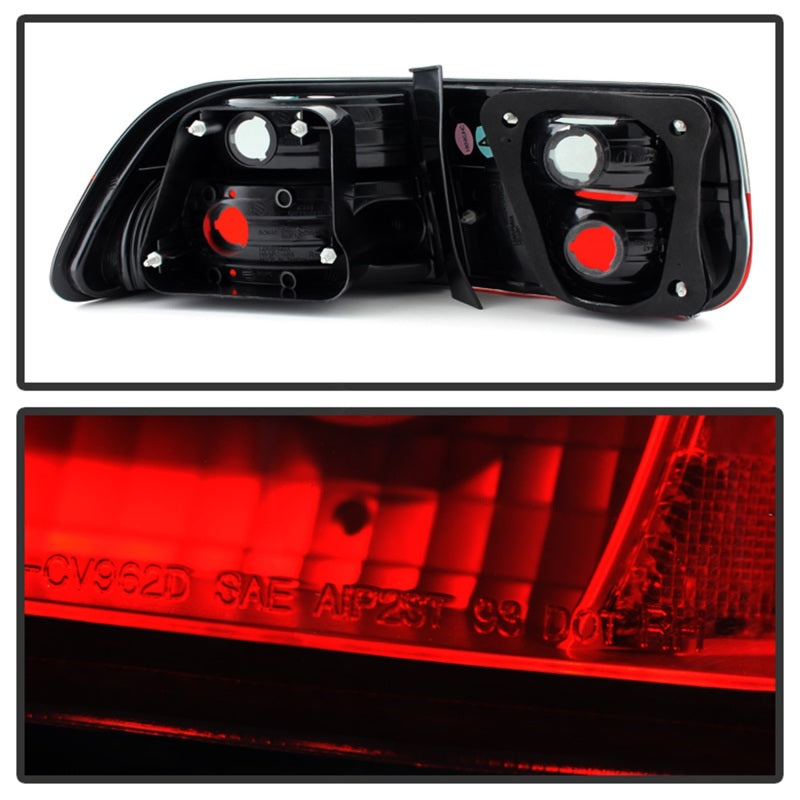 SPYDER 5076557 Spyder Honda Civic 96-00 2Dr Crystal Tail Lights Red Smoke ALT-YD-HC96-2D-CRY-RS