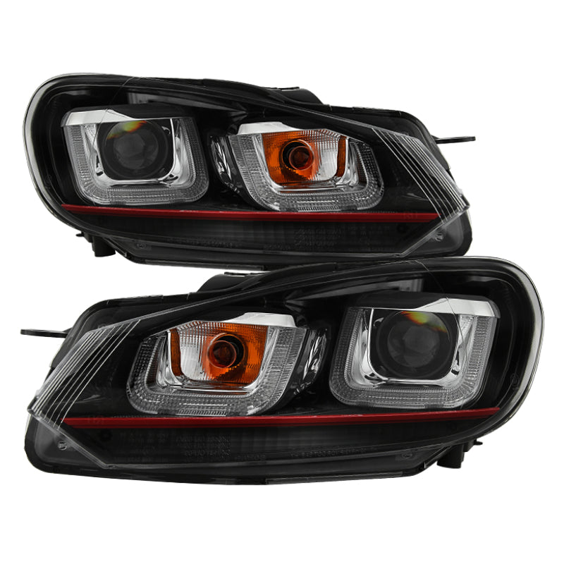 SPYDER 5082046 Spyder Volkswagen Golf / GTI 10-13 Version 3 Projector Headlights - Black PRO-YD-VG10V3R-DRL-BK