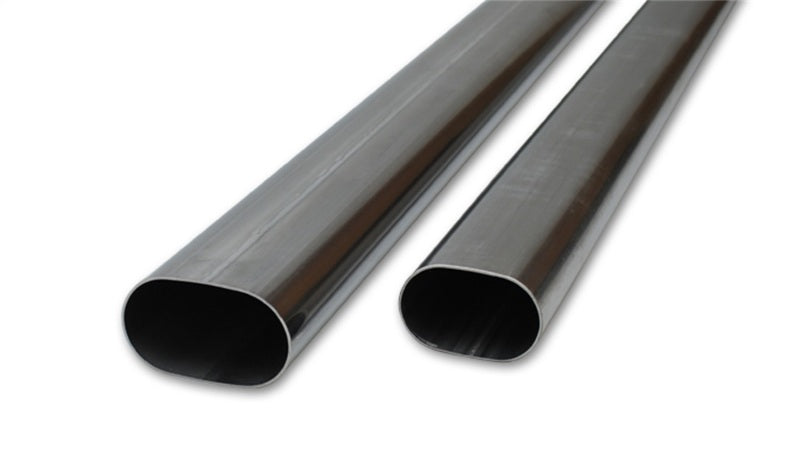 Vibrant 13184 4in Oval (Nominal Size) T304 SS Straight Tubing (16 ga) - 5 foot length