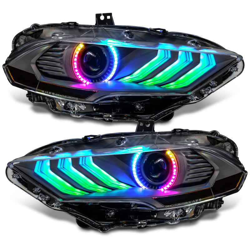 ORACLE Lighting 8204-332 Oracle Lighting 18-23 Ford Mustang Dynamic ColorSHIFT LED Headlights - Black Series SEE WARRANTY