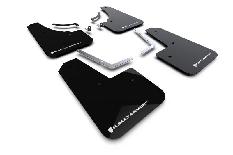 Rally Armor MF107-UR-BLK-WH - 2024 Mazda CX-50 Black UR Mud Flap W/White Logo (Will Not Fit CX-5)