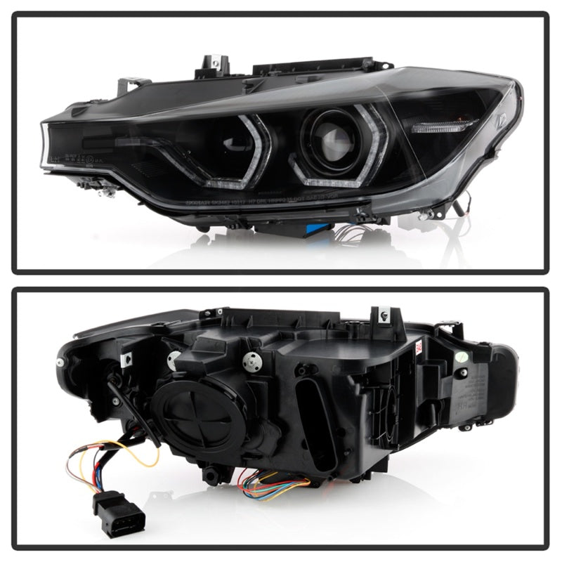 SPYDER 5086754 Spyder 12-14 BMW F30 3 Series 4DR Projector Headlights - Black PRO-YD-BMWF3012-AFSHID-BK