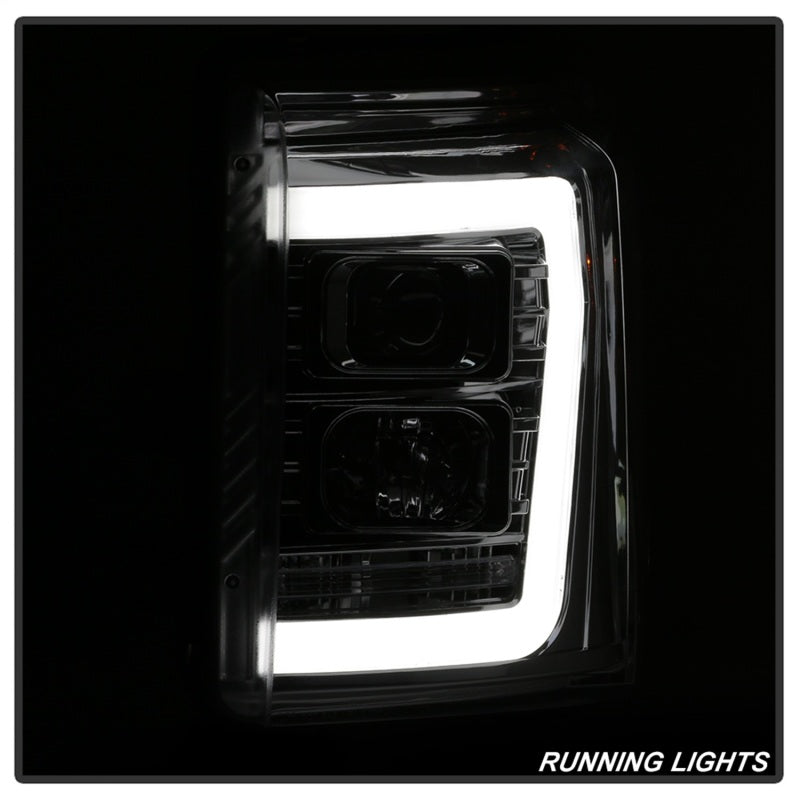 SPYDER 5084705 Spyder 11-16 Ford F-250/F-350 V2 Projector Headlights - Light Bar DRL - Chrome PRO-YD-FS11V2-LB-C