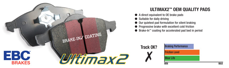 EBC UD918 08-10 BMW M3 4.0 (E90) Ultimax2 Front Brake Pads
