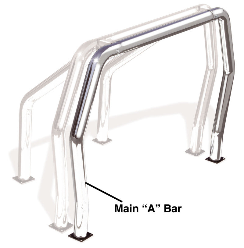 Go Rhino 90001C RHINO Bed Bar - Front Main A bar - Chrome