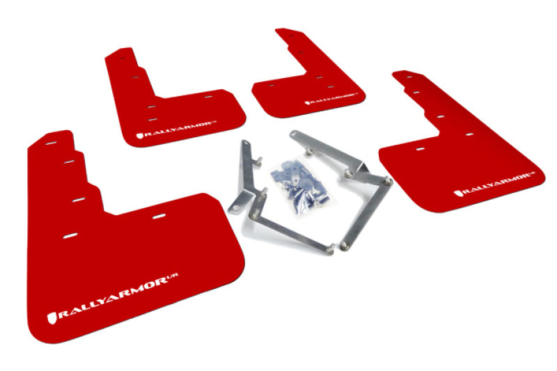 Rally Armor MF47-UR-RD/WH 17-21 Honda Civic Type R Red UR Mud Flap w/ White Logo