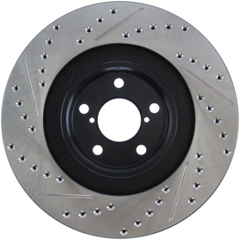 Stoptech 127.47018L StopTech 02-10 Subaru WRX Slotted & Drilled Left Front Rotor (exc. STi)