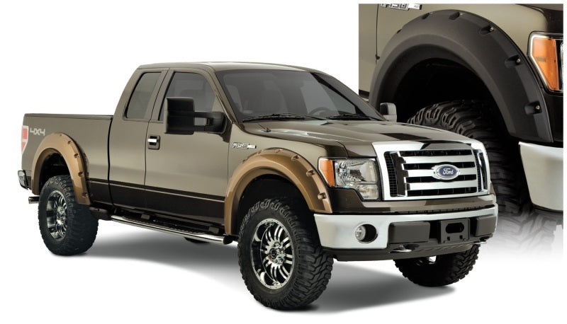 Bushwacker 20927-02 09-14 Ford F-150 Styleside Max Pocket Style Flares 4pc 67.0/78.8/97.4in Bed - Black