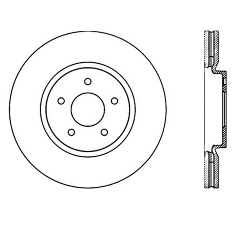Stoptech 127.42100R StopTech Infiniti G37 / Nissan 370Z SportStop Slotted & Drilled Front Right Rotor