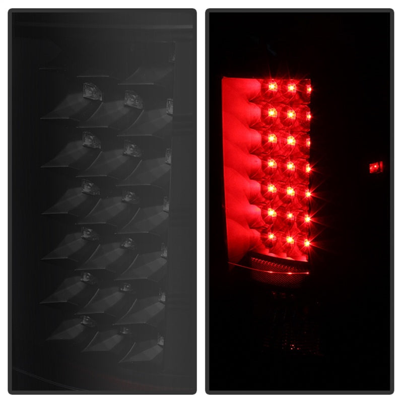 SPYDER 5077493 Xtune Chevy Silverado 07-13 LED Tail Lights Black Smoke ALT-JH-CS07-LED-BKSM