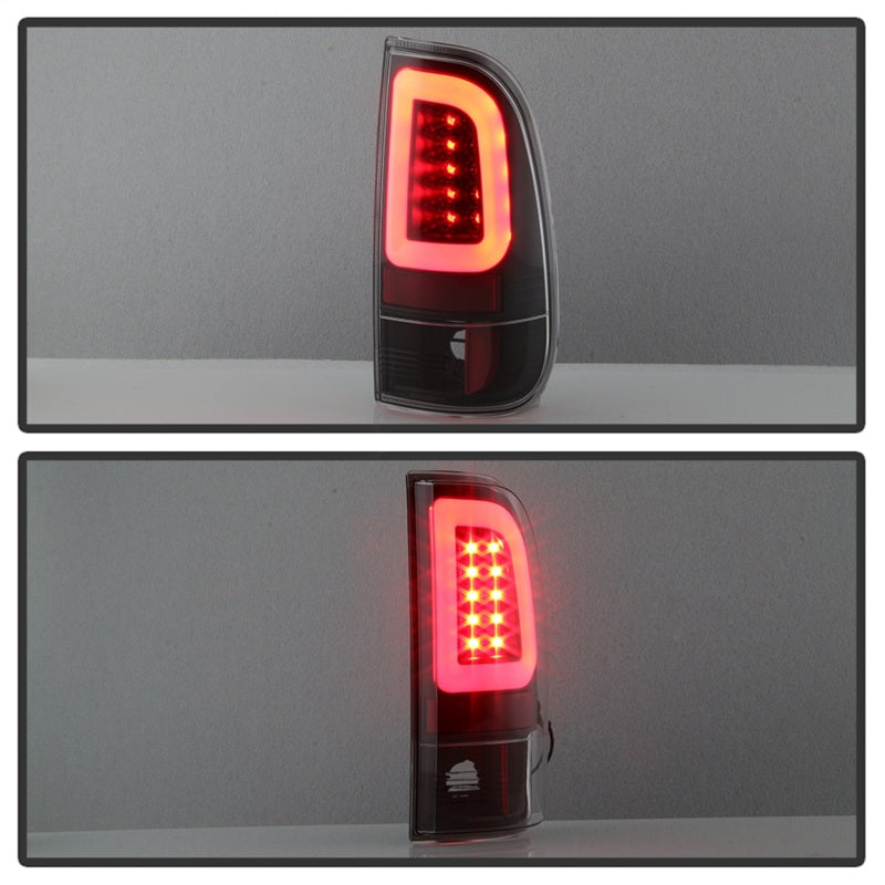 SPYDER 5084712 Spyder 08-16 Ford Super Duty F-250 V3 Light Bar LED Tail Lights - Black (ALT-YD-FS07V3-LBLED-BK)
