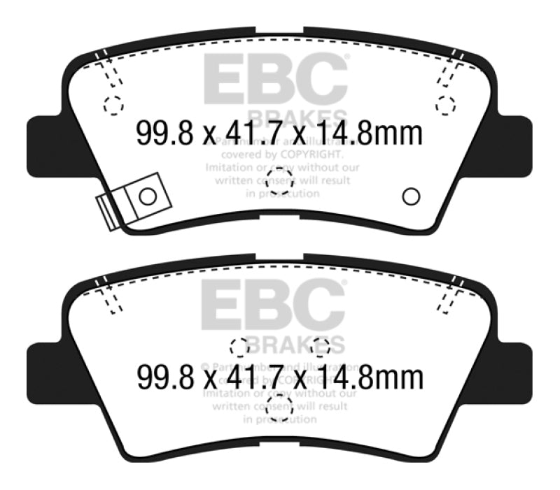 EBC DP42188R 12+ Hyundai Elantra GT 2 Yellowstuff Rear Brake Pads
